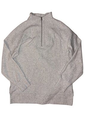 Te Verde Light Gray Half-Zip Turtleneck Sweater